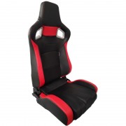Asiento deportivo RS6 - Black/Red - Dual-side reclinable back-rest - incl. correderas