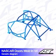Arco de Seguridad SCION FR-S (ZC6) 2 Puertas Coupe Soldar V4 NASCAR-door para drift