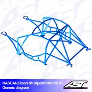 Arco de Seguridad SCION FR-S (ZC6) 2 Puertas Coupe Multipunto Soldar V3 NASCAR-door para drift