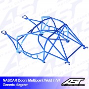 Arco de Seguridad SCION FR-S (ZC6) 2 Puertas Coupe Multipunto Soldar V4 NASCAR-door para drift